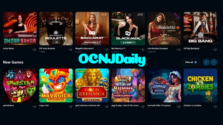 OCNJDaily casino presented on mobile device in Pakistan with slots and live games
